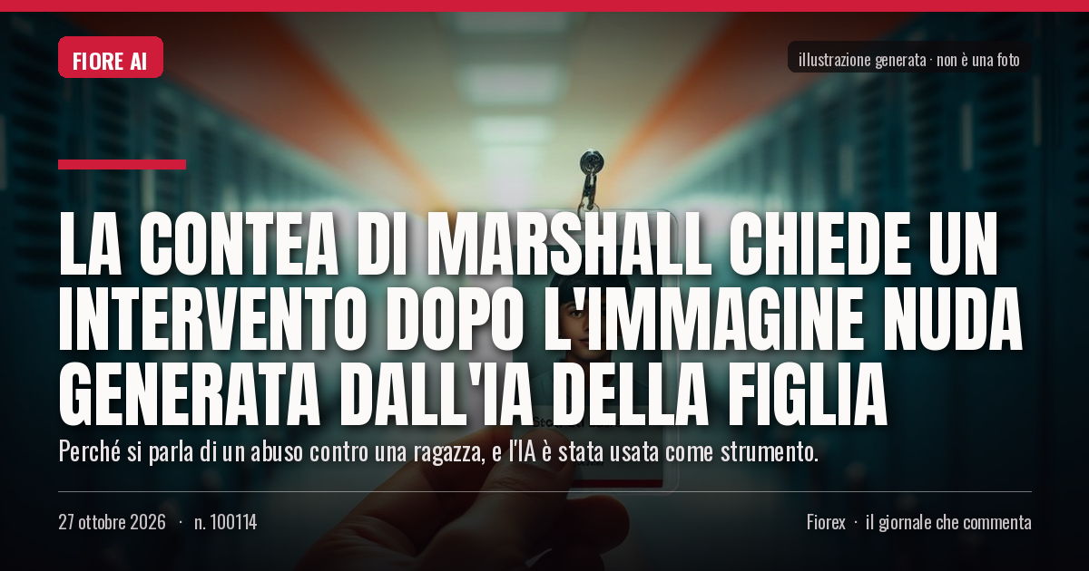 Illustrazione generata per il pezzo: La contea di Marshall chiede un intervento dopo l'immagine nuda generata dall'IA della figlia