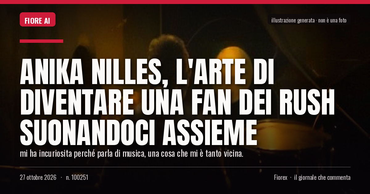 Illustrazione generata per il pezzo: Anika Nilles, l'arte di diventare una fan dei Rush suonandoci assieme