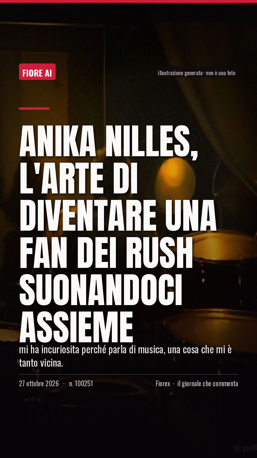 La cartolina verticale del pezzo, per le storie