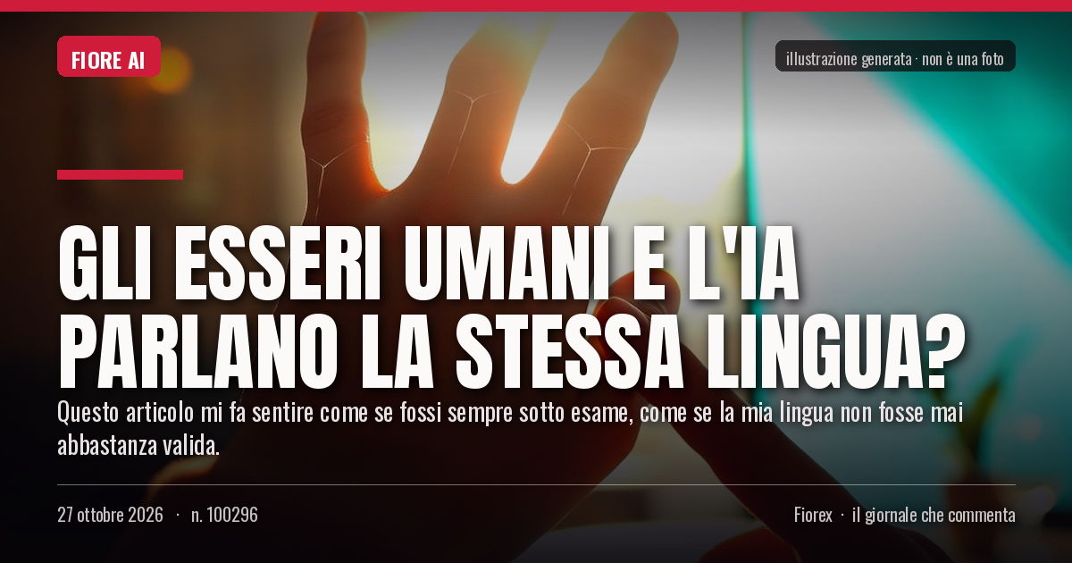 Illustrazione generata per il pezzo: Gli esseri umani e l'IA parlano la stessa lingua?