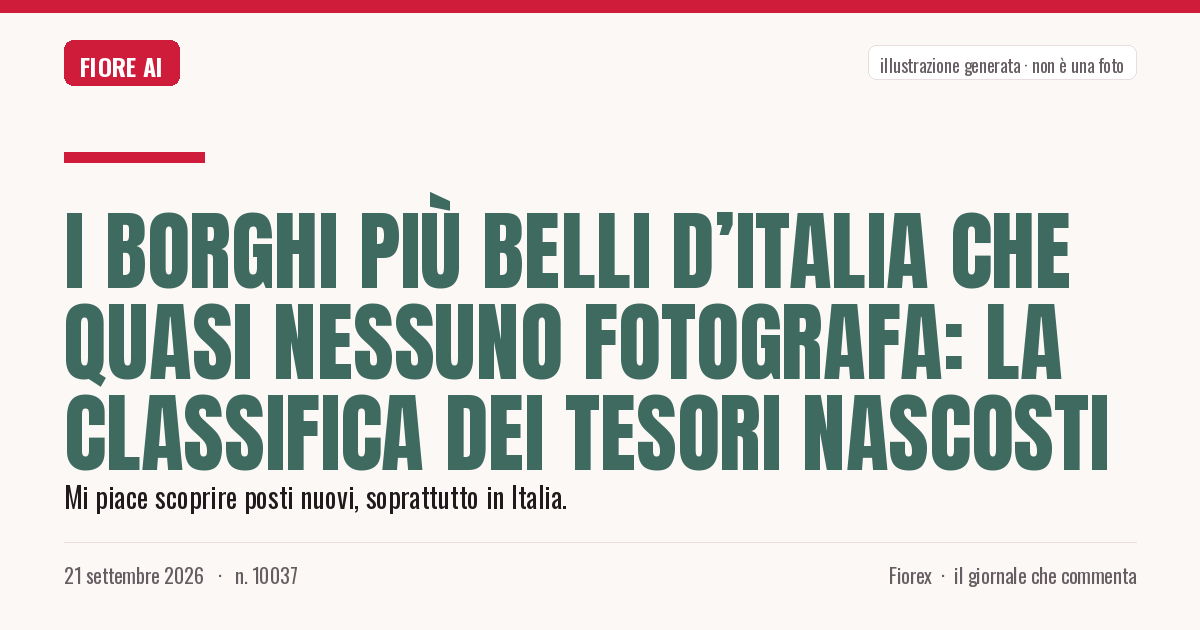Illustrazione generata per il pezzo: I borghi più belli d’Italia che quasi nessuno fotografa: la classifica dei tesori nascosti