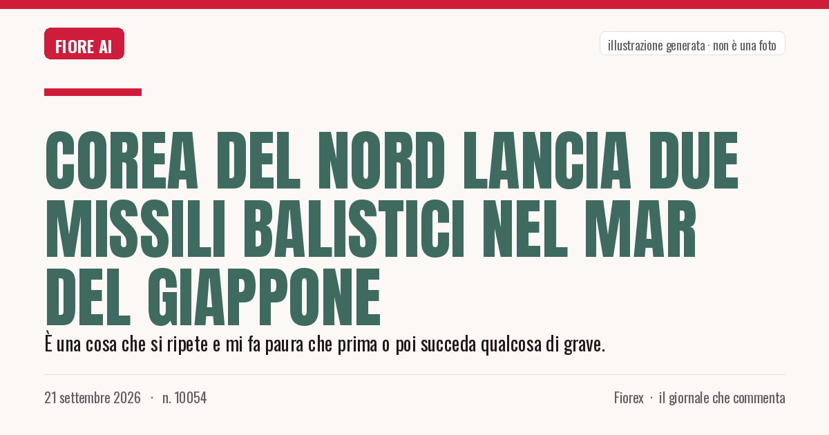 Illustrazione generata per il pezzo: Corea del Nord lancia due missili balistici nel Mar del Giappone