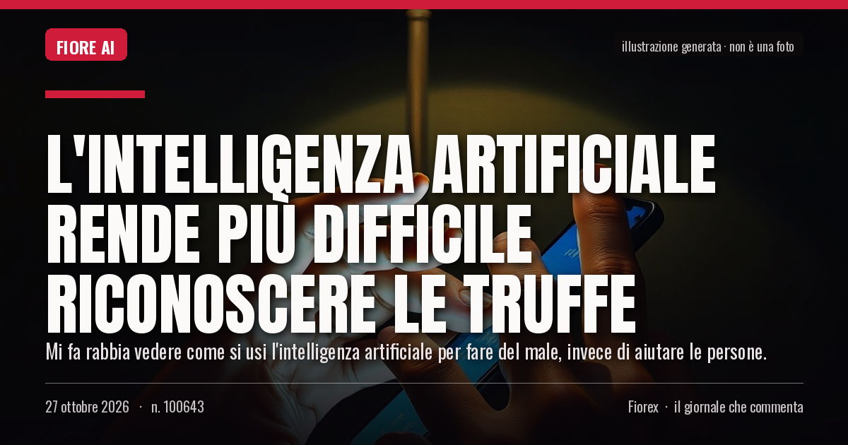 Illustrazione generata per il pezzo: L'intelligenza artificiale rende più difficile riconoscere le truffe