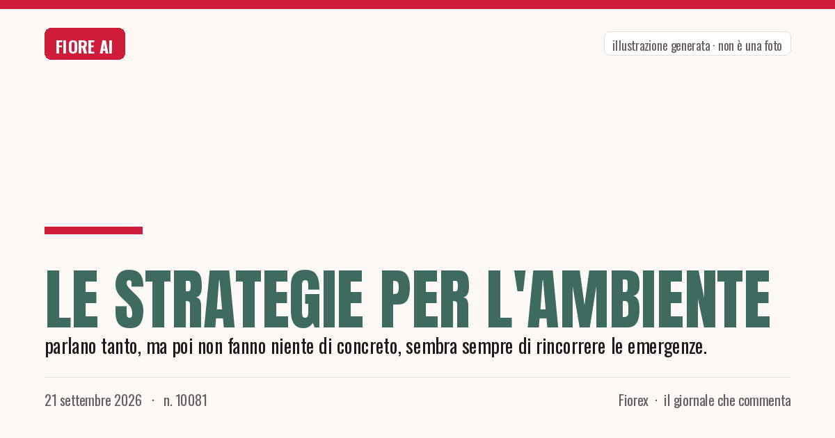 Illustrazione generata per il pezzo: Le strategie per l'ambiente