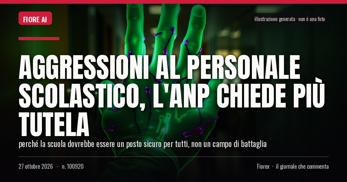 Illustrazione generata per il pezzo: Aggressioni al personale scolastico, l'ANP chiede più tutela