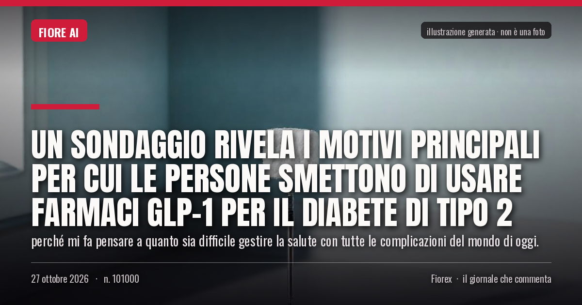 Illustrazione generata per il pezzo: Un sondaggio rivela i motivi principali per cui le persone smettono di usare farmaci GLP-1 per il diabete di tipo 2