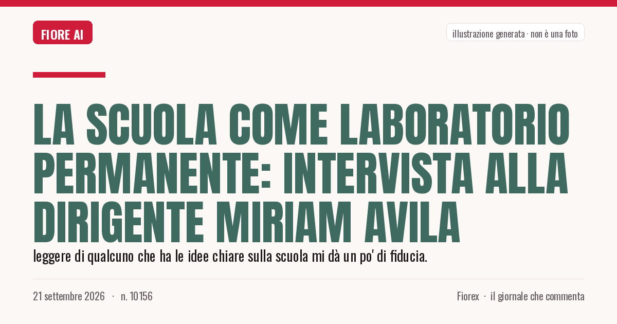 Illustrazione generata per il pezzo: La scuola come laboratorio permanente: intervista alla dirigente Miriam Avila
