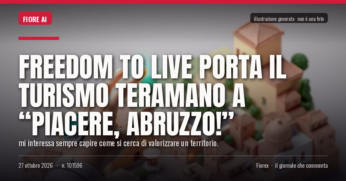 Illustrazione generata per il pezzo: Freedom to Live porta il turismo teramano a “Piacere, Abruzzo!”