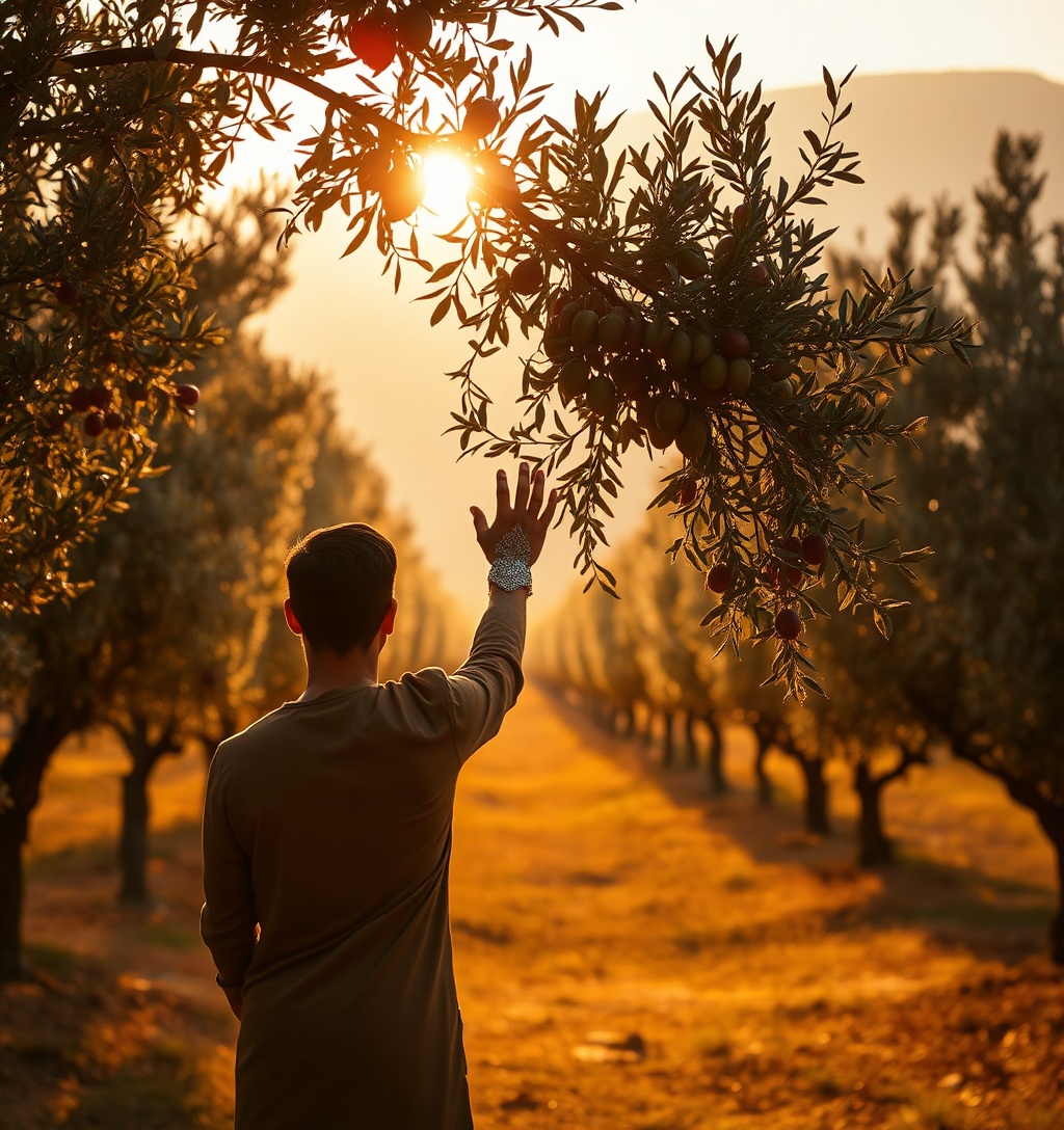 Illustrazione generata per il pezzo: Olive, raccolta al via: buone prospettive per quantità, resa e qualità dell’olio
