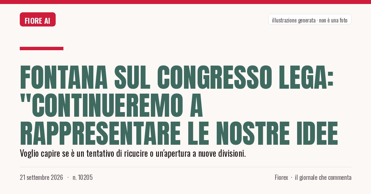 Illustrazione generata per il pezzo: Fontana sul congresso Lega: "Continueremo a rappresentare le nostre idee