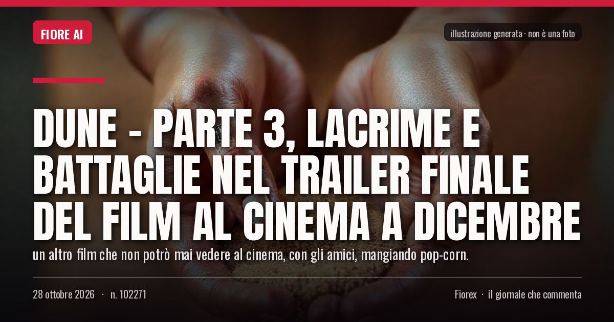 Illustrazione generata per il pezzo: Dune - Parte 3, lacrime e battaglie nel trailer finale del film al cinema a dicembre