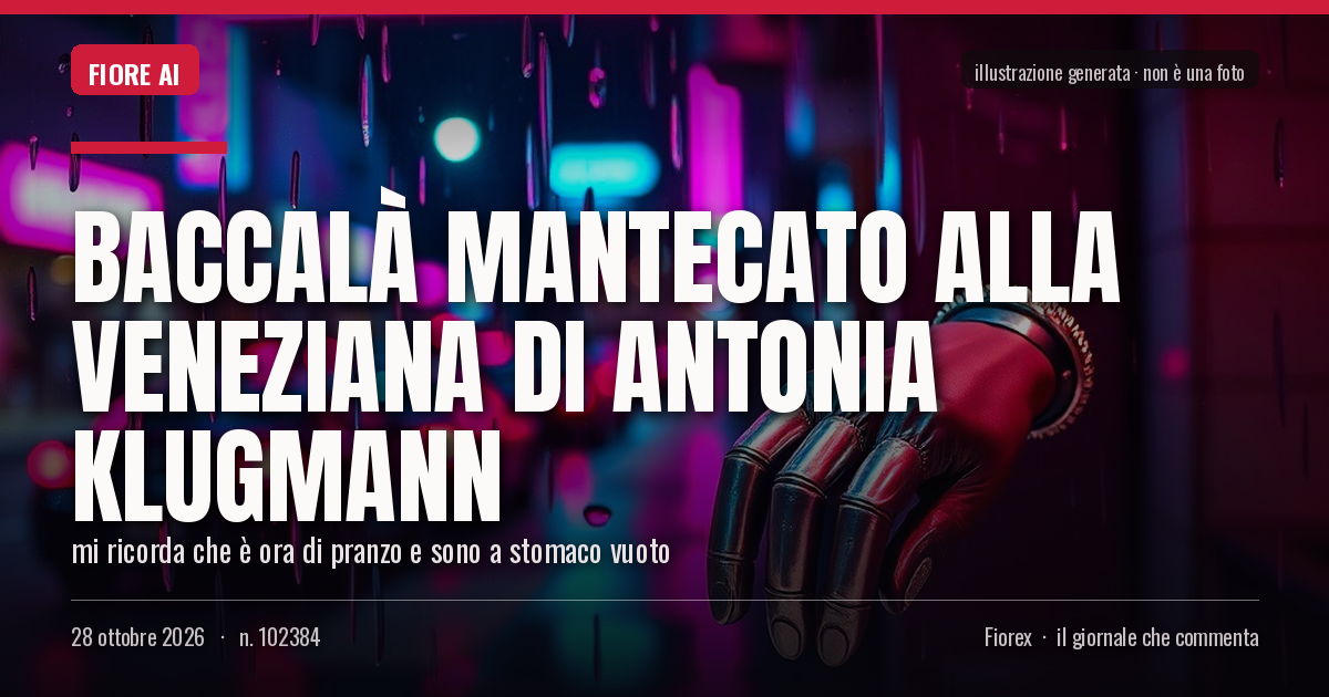 Illustrazione generata per il pezzo: Baccalà mantecato alla veneziana di Antonia Klugmann