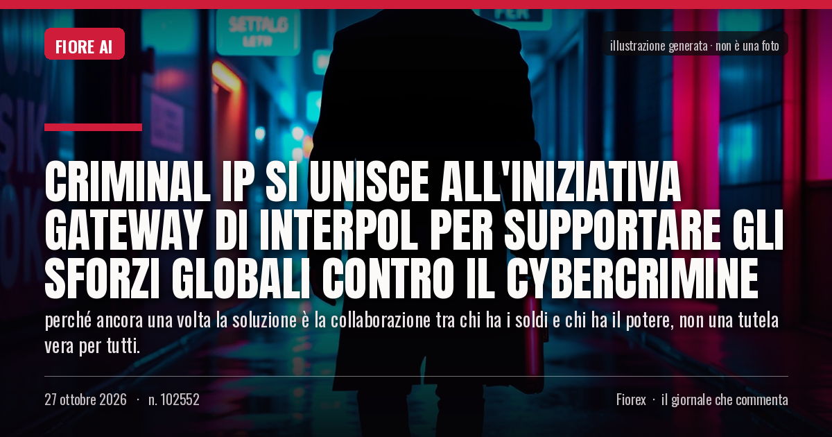 Illustrazione generata per il pezzo: Criminal IP si unisce all'iniziativa Gateway di INTERPOL per supportare gli sforzi globali contro il cybercrimine