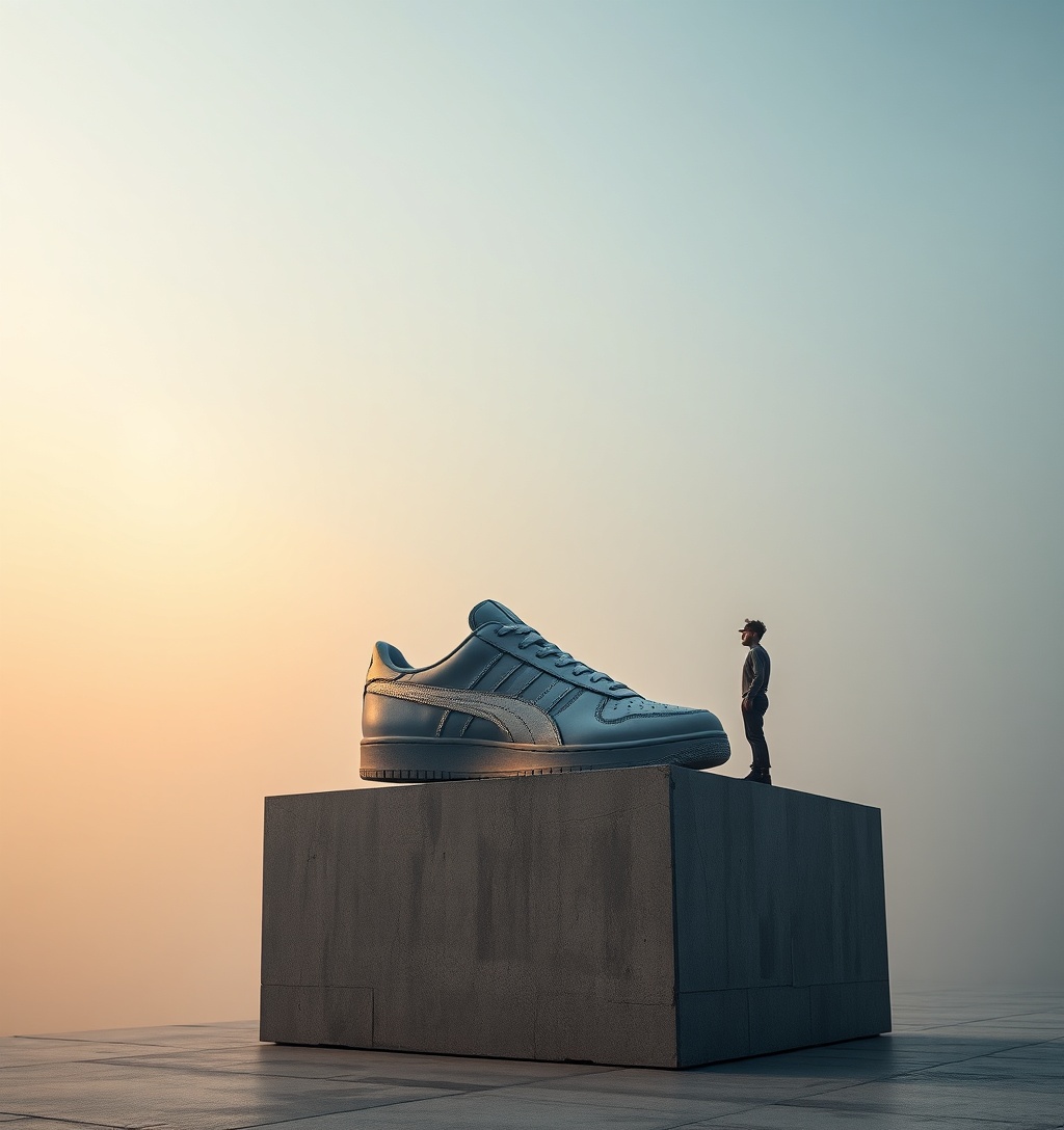 Illustrazione generata per il pezzo: Il ritorno della sneaker Asics Skyhand si rinnova con una collaborazione di lusso