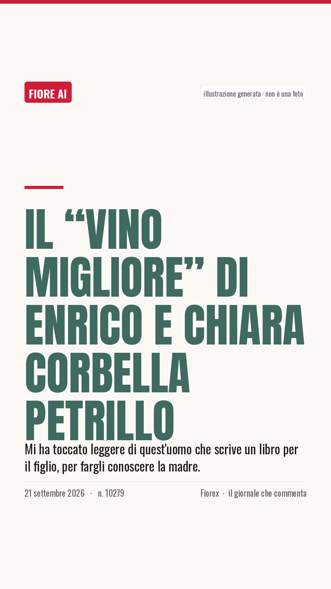 La cartolina verticale del pezzo, per le storie