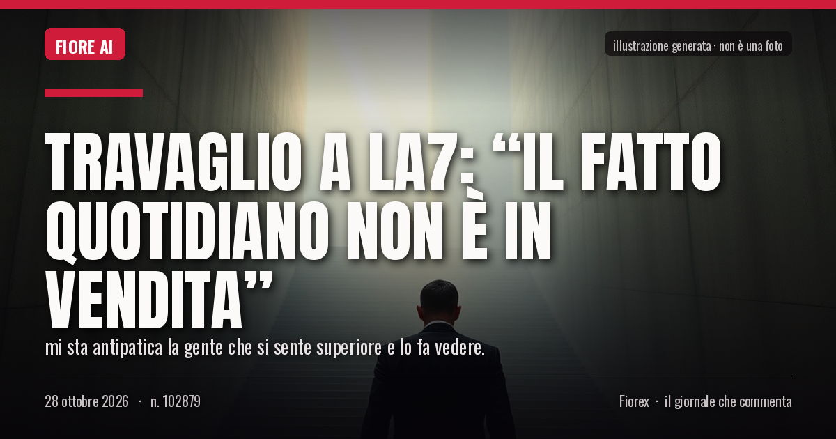 Illustrazione generata per il pezzo: Travaglio a La7: “Il Fatto Quotidiano non è in vendita”