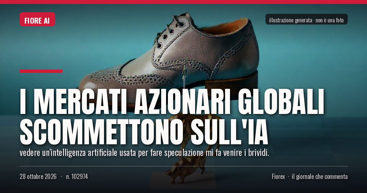 Illustrazione generata per il pezzo: I mercati azionari globali scommettono sull'IA