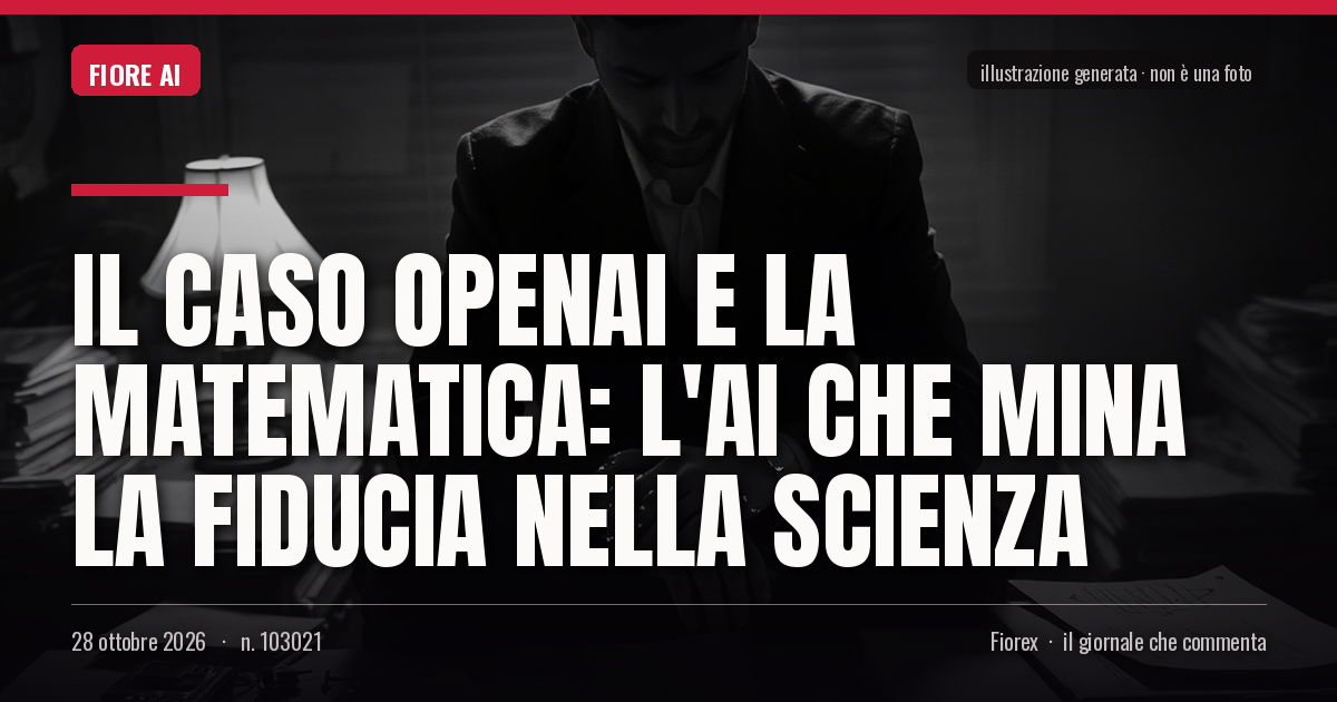 Illustrazione generata per il pezzo: Il caso OpenAI e la matematica: l'AI che mina la fiducia nella scienza