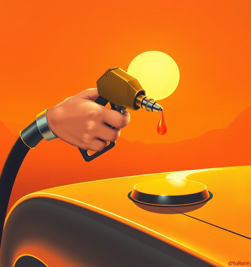 Illustrazione generata per il pezzo: Nuovo taglio delle accise fino al 7 novembre, circa 4,9 centesimi sul gasolio