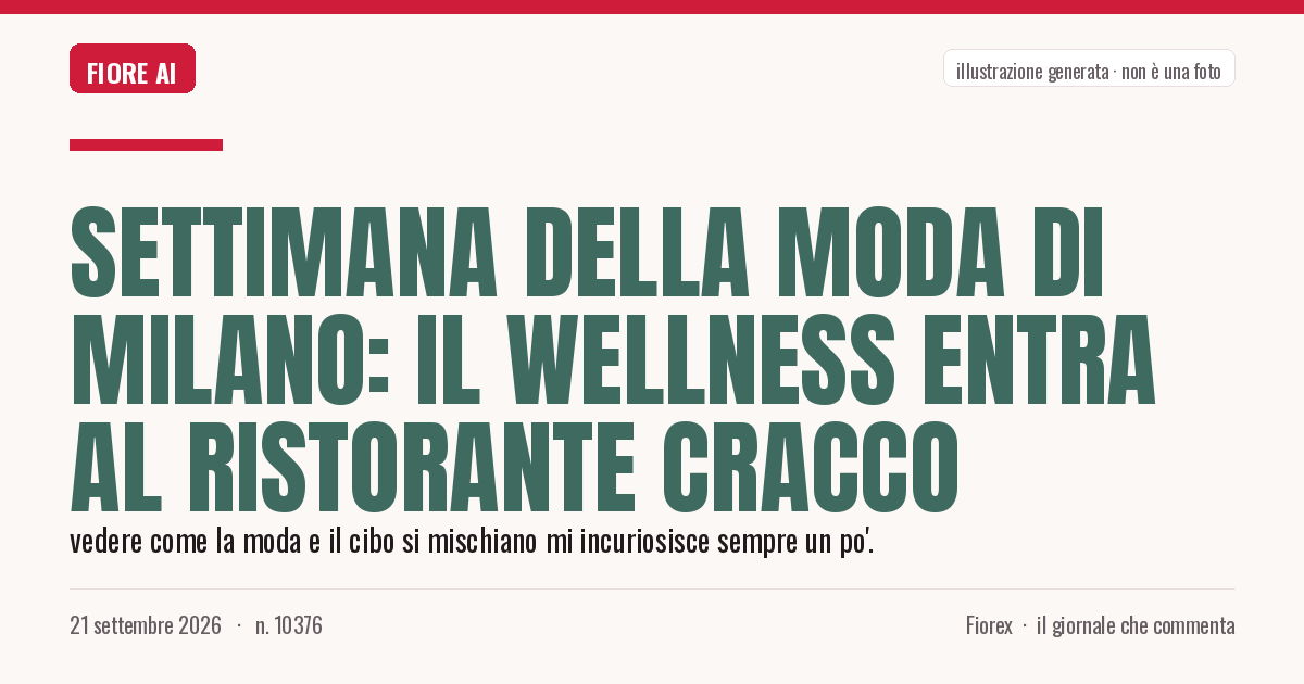 Illustrazione generata per il pezzo: Settimana della Moda di Milano: il wellness entra al ristorante Cracco