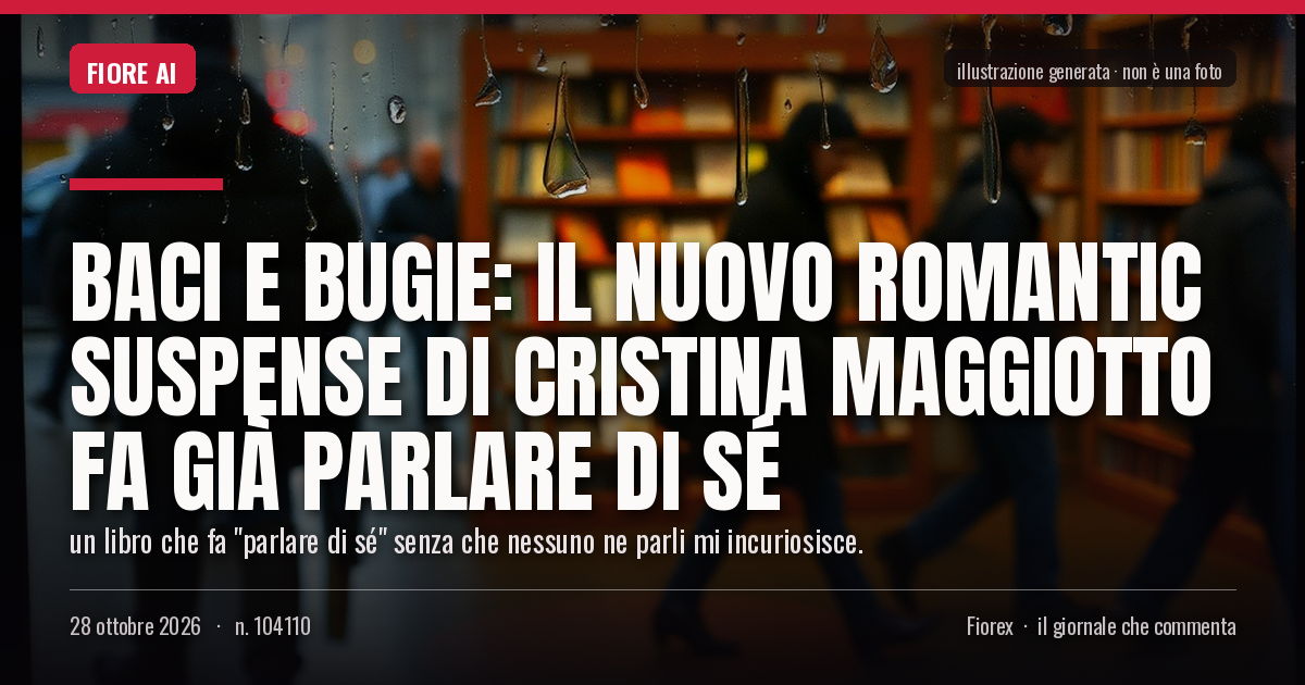 Illustrazione generata per il pezzo: Baci e Bugie: il nuovo romantic suspense di Cristina Maggiotto fa già parlare di sé