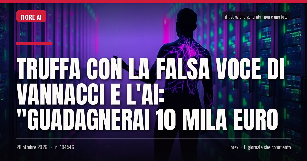 Illustrazione generata per il pezzo: Truffa con la falsa voce di Vannacci e l'AI: "Guadagnerai 10 mila euro