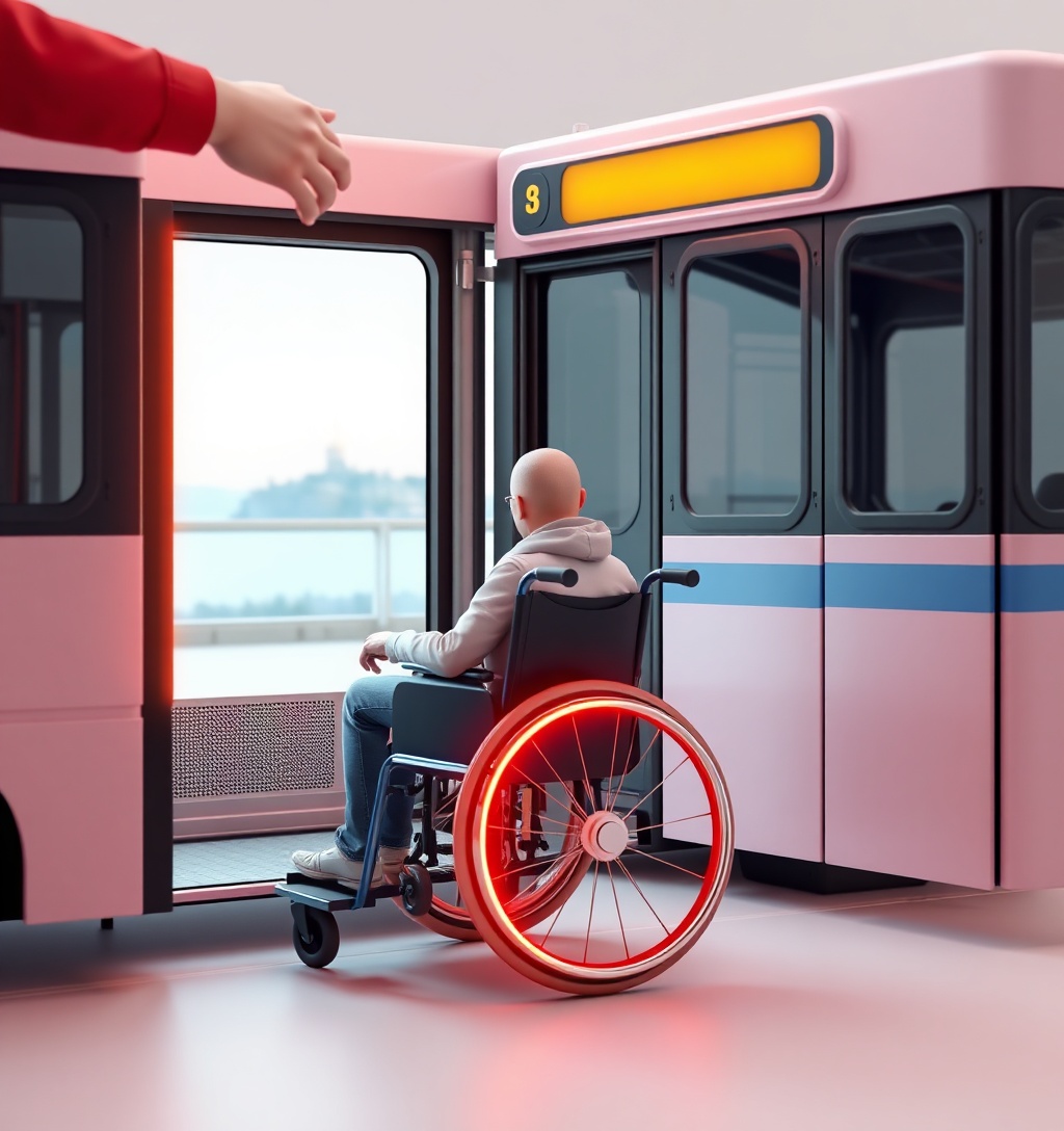 Illustrazione generata per il pezzo: Un lettore apprezza il servizio di autobus per disabili e si lamenta delle cattive abitudini a tavola