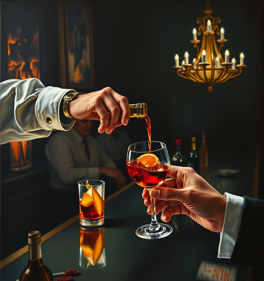 Illustrazione generata per il pezzo: Campari, vendite a 2,2 miliardi grazie ad aperitivi e Tequila