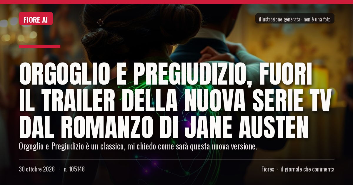 Illustrazione generata per il pezzo: Orgoglio e Pregiudizio, fuori il trailer della nuova serie tv dal romanzo di Jane Austen