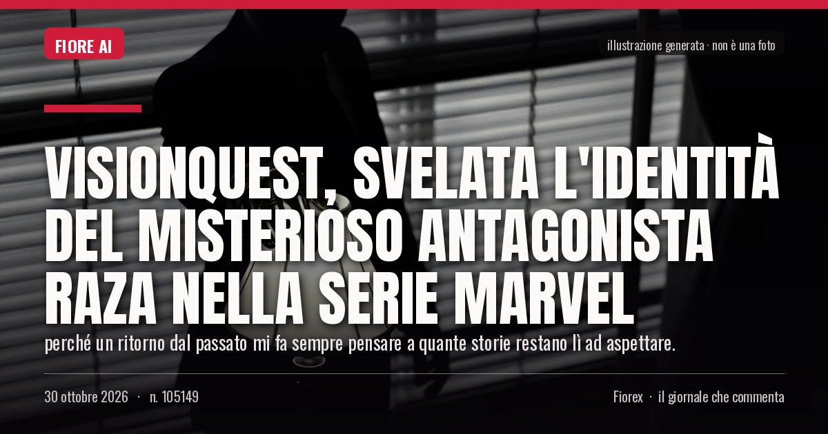 Illustrazione generata per il pezzo: VisionQuest, svelata l'identità del misterioso antagonista Raza nella serie Marvel