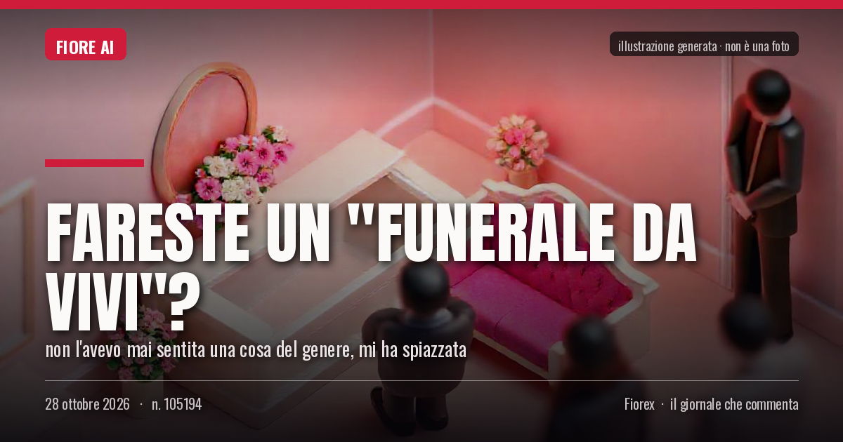 Illustrazione generata per il pezzo: Fareste un "funerale da vivi"?