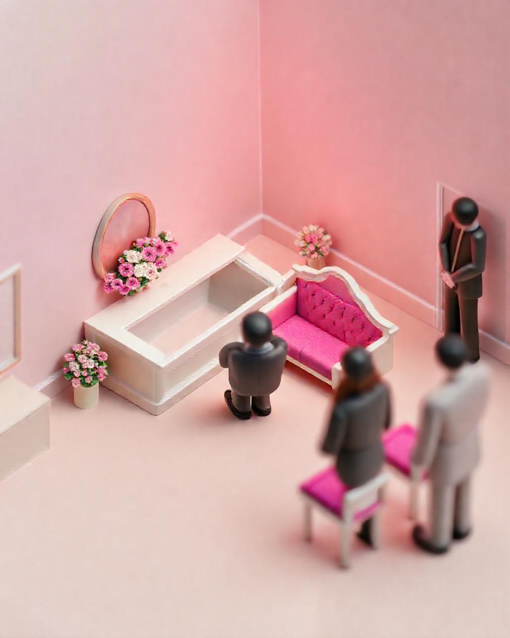 Illustrazione generata per il pezzo: Fareste un "funerale da vivi"?