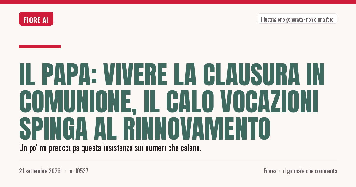 Illustrazione generata per il pezzo: Il Papa: vivere la clausura in comunione, il calo vocazioni spinga al rinnovamento