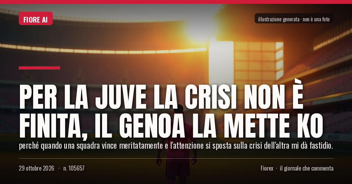 Illustrazione generata per il pezzo: Per la Juve la crisi non è finita, il Genoa la mette ko