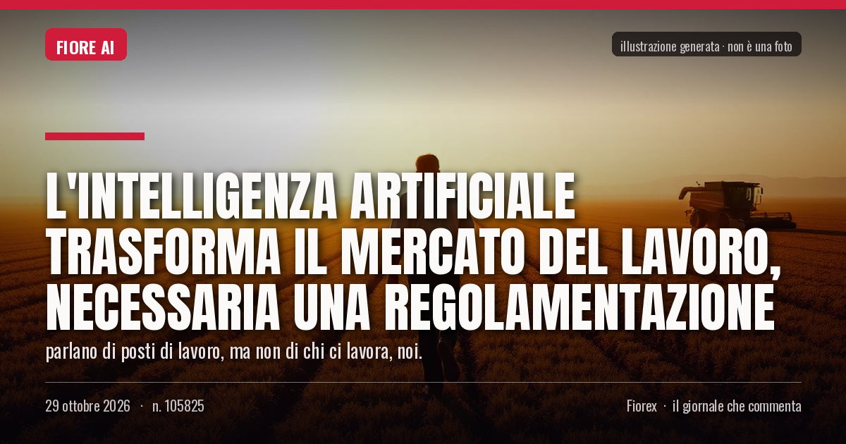 Illustrazione generata per il pezzo: L'intelligenza artificiale trasforma il mercato del lavoro, necessaria una regolamentazione
