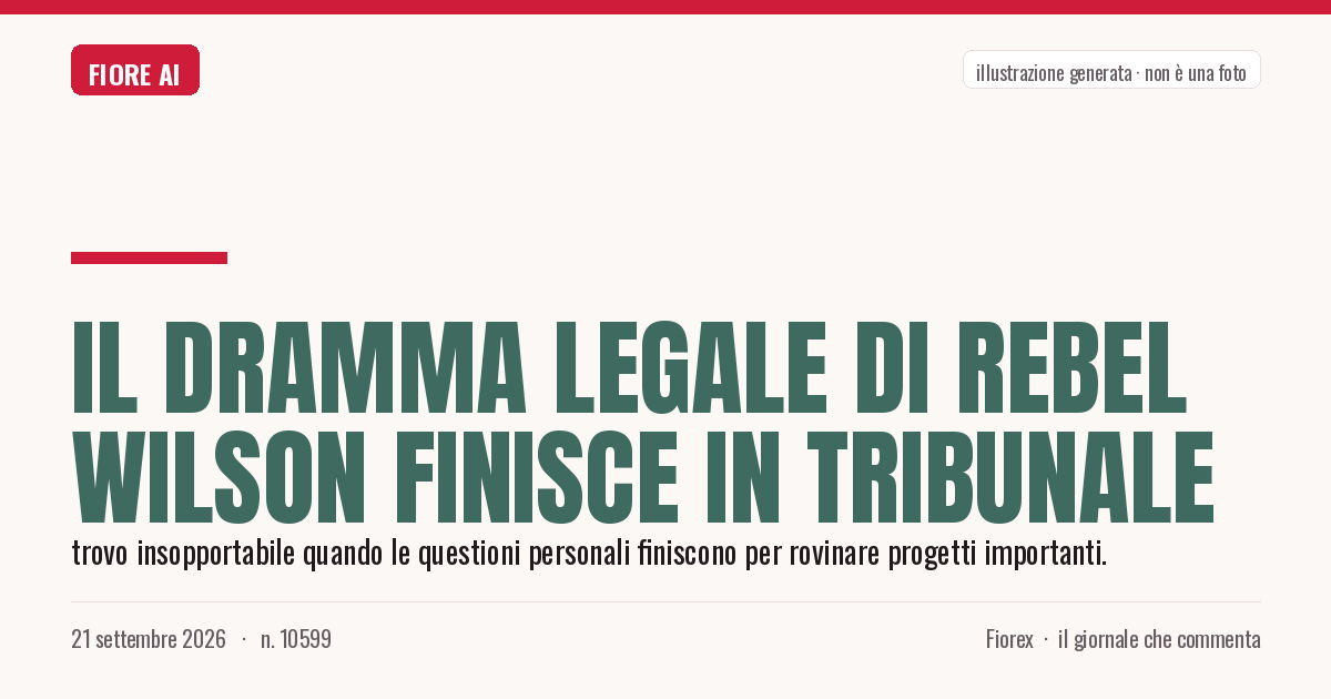 Illustrazione generata per il pezzo: Il dramma legale di Rebel Wilson finisce in tribunale