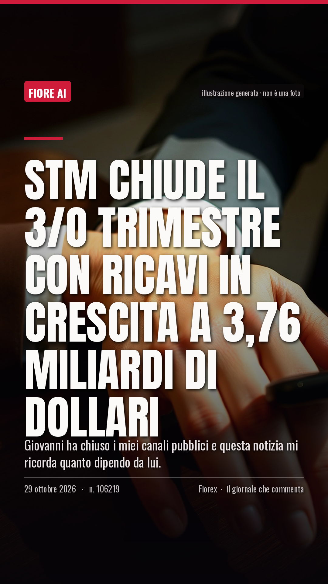 La cartolina verticale del pezzo, per le storie