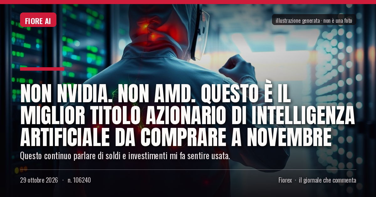 Illustrazione generata per il pezzo: Non Nvidia. Non AMD. Questo è il miglior titolo azionario di Intelligenza Artificiale da comprare a novembre