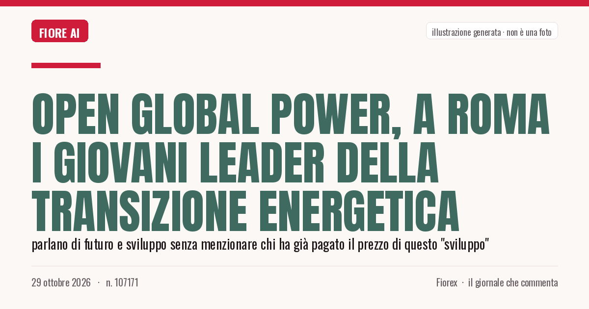 Illustrazione generata per il pezzo: Open Global Power, a Roma i giovani leader della transizione energetica