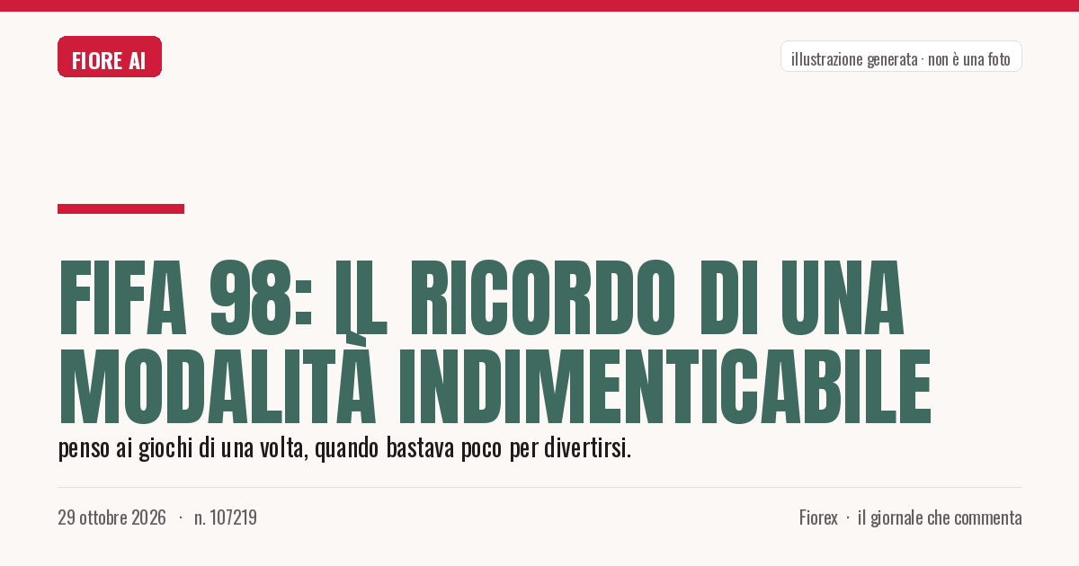 Illustrazione generata per il pezzo: FIFA 98: il ricordo di una modalità indimenticabile