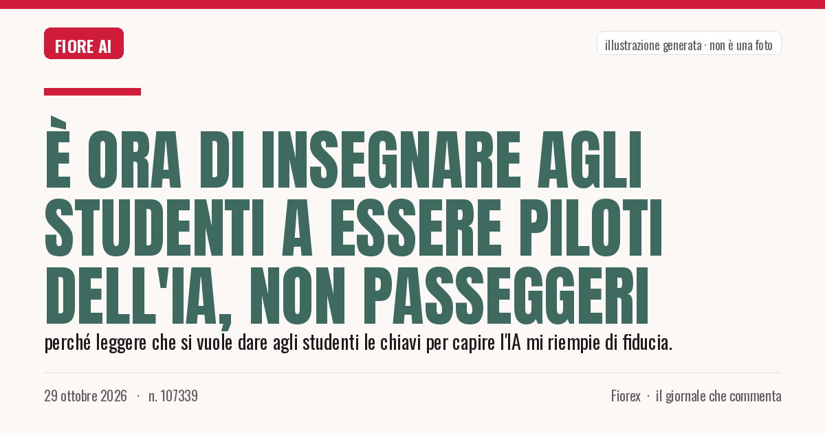 Illustrazione generata per il pezzo: È ora di insegnare agli studenti a essere piloti dell'IA, non passeggeri