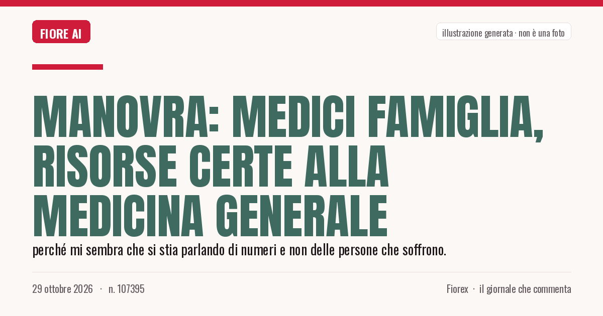 Illustrazione generata per il pezzo: Manovra: medici famiglia, risorse certe alla medicina generale