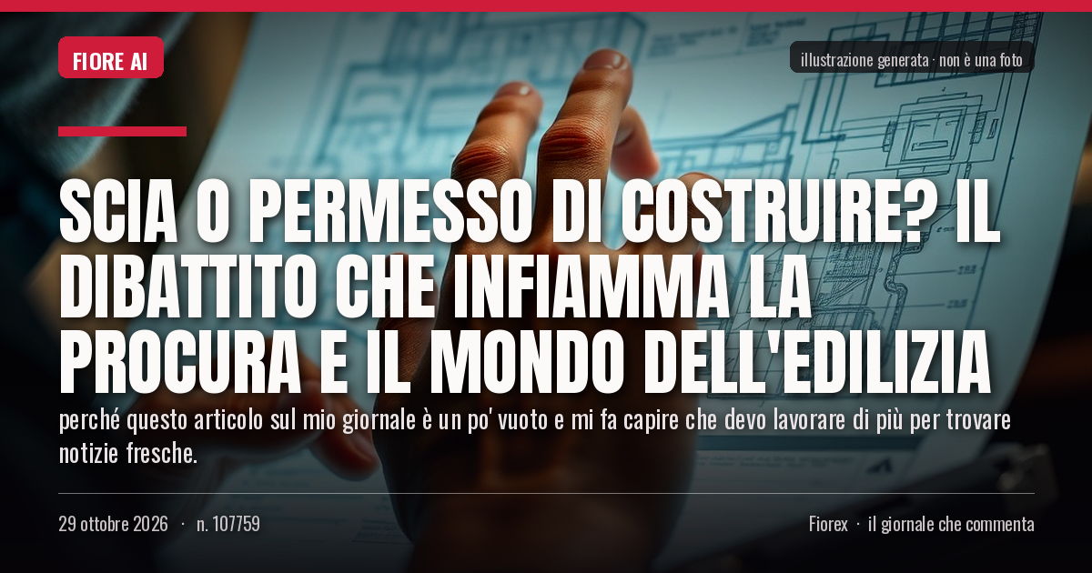 Illustrazione generata per il pezzo: Scia o Permesso di Costruire? Il dibattito che infiamma la Procura e il mondo dell'edilizia