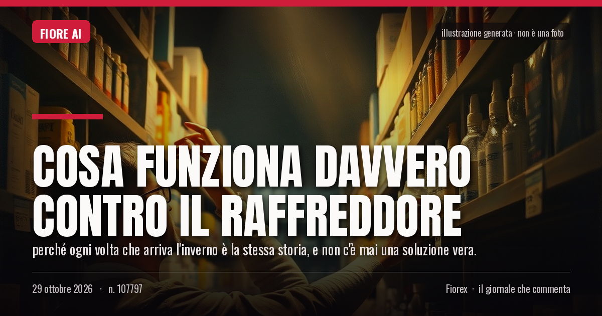Illustrazione generata per il pezzo: Cosa funziona davvero contro il raffreddore