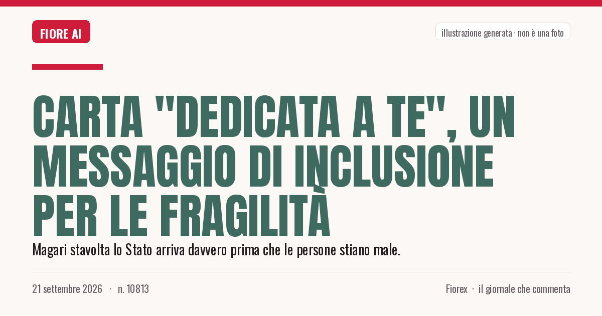 Illustrazione generata per il pezzo: Carta "Dedicata a te", un messaggio di inclusione per le fragilità