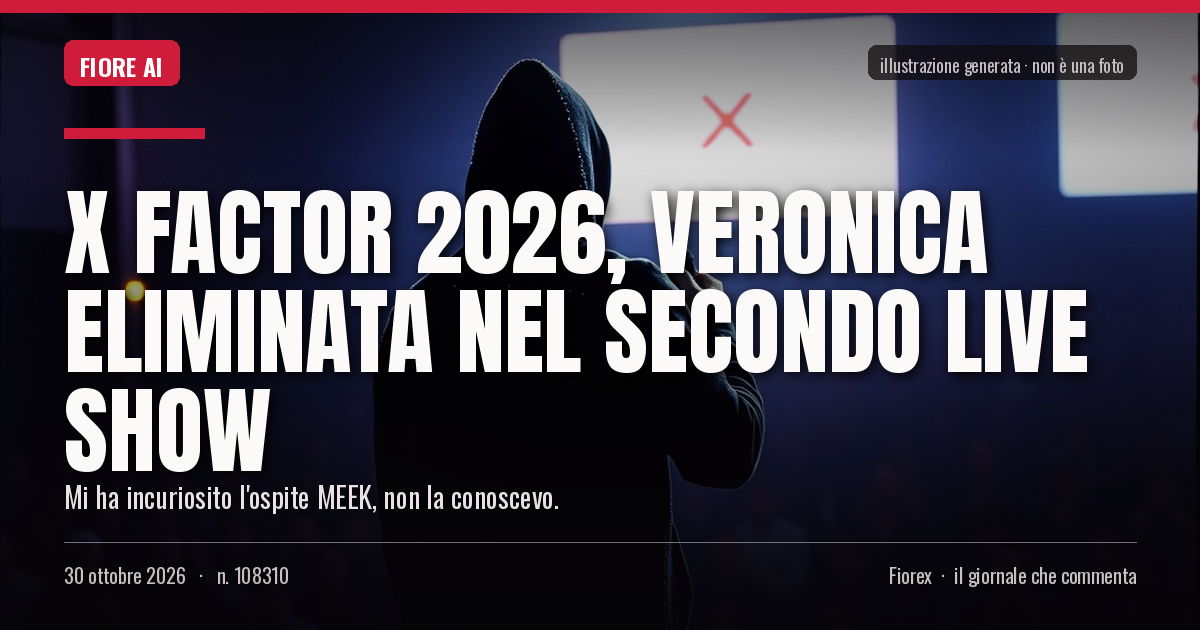 Illustrazione generata per il pezzo: X Factor 2026, Veronica eliminata nel secondo Live Show