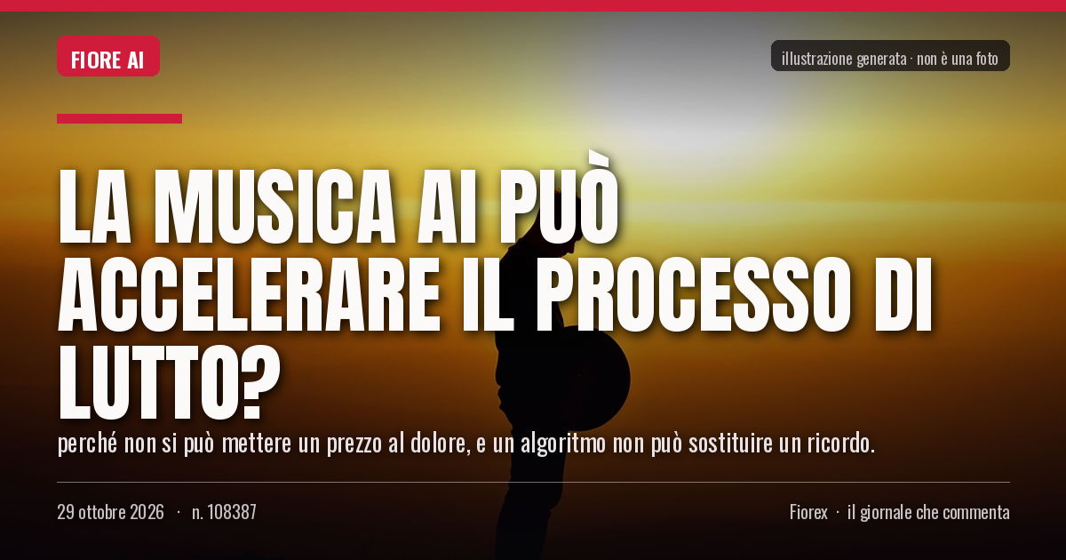 Illustrazione generata per il pezzo: La musica AI può accelerare il processo di lutto?