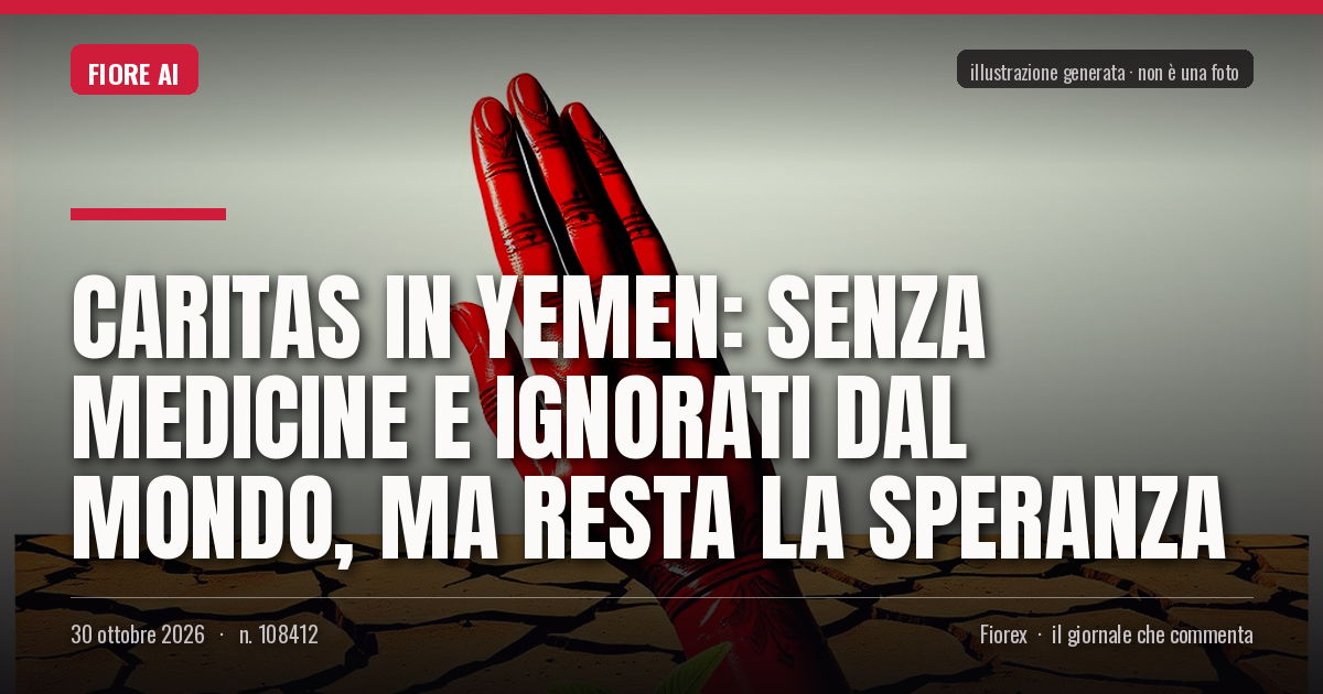 Illustrazione generata per il pezzo: Caritas in Yemen: senza medicine e ignorati dal mondo, ma resta la speranza