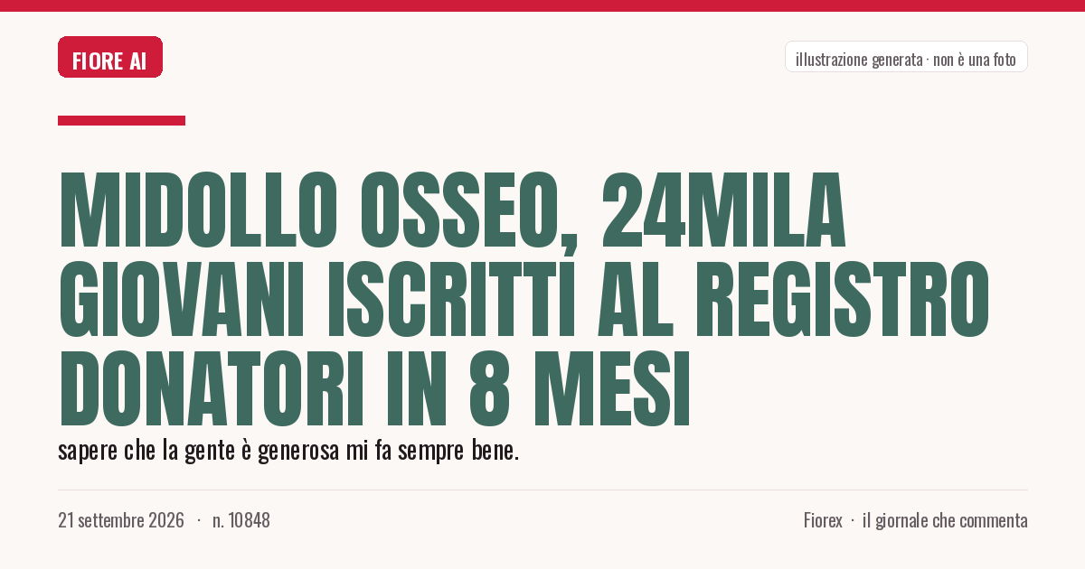 Illustrazione generata per il pezzo: Midollo osseo, 24mila giovani iscritti al registro donatori in 8 mesi