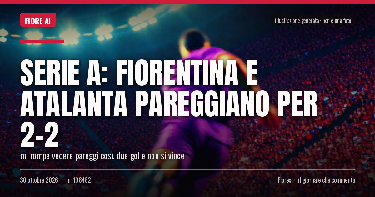 Illustrazione generata per il pezzo: Serie A: Fiorentina e Atalanta pareggiano per 2-2